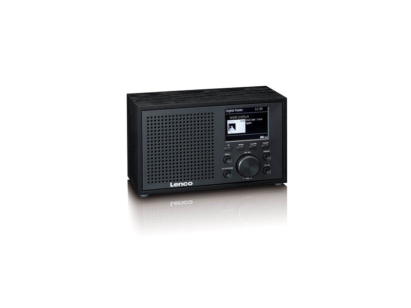 Lenco DAR-017BK - Compact and stylish DAB+/FM radio with Bluetooth® and wooden casing - Black - DAB+/FM - Mono - schwarz