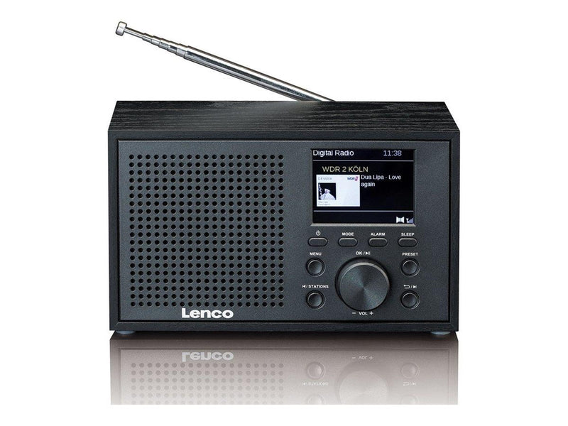Lenco DAR-017BK - Compact and stylish DAB+/FM radio with Bluetooth® and wooden casing - Black - DAB+/FM - Mono - schwarz