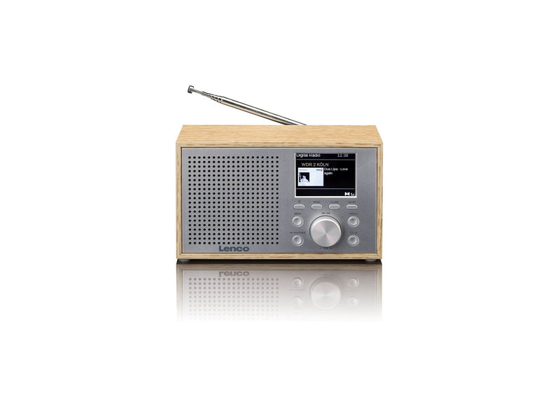 Lenco DAR-017WH - Compact and stylish DAB+/FM radio with Bluetooth® and wooden casing - Oakwood - DAB+/FM - Mono - silber