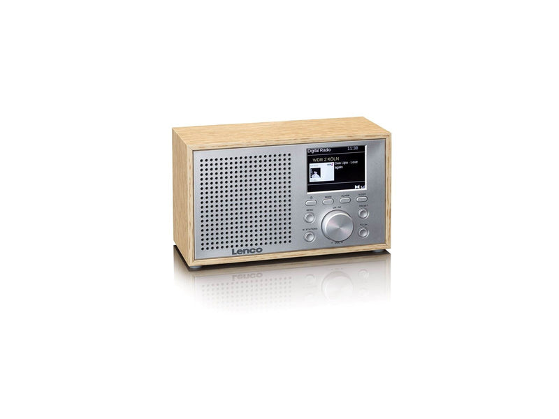 Lenco DAR-017WH - Compact and stylish DAB+/FM radio with Bluetooth® and wooden casing - Oakwood - DAB+/FM - Mono - silber