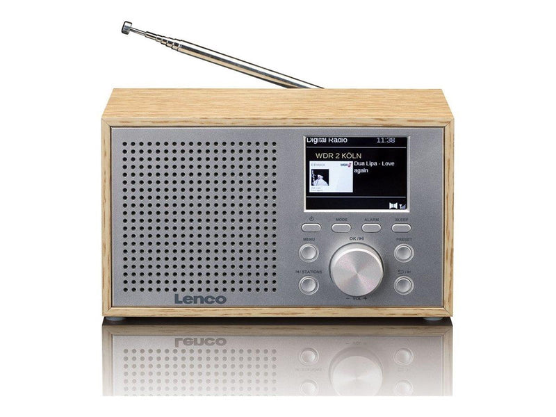 Lenco DAR-017WH - Compact and stylish DAB+/FM radio with Bluetooth® and wooden casing - Oakwood - DAB+/FM - Mono - silber