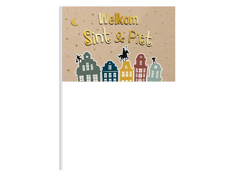 Folat BV Waving flag 'Welcome Sint & Piet' 30x20cm