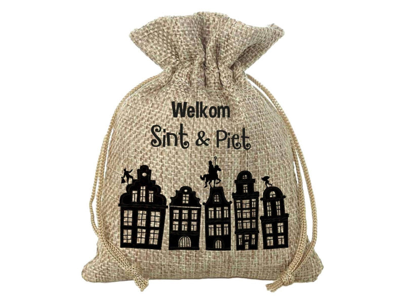 Folat BV Jute Gift Bag - Welcome Sint & Piet