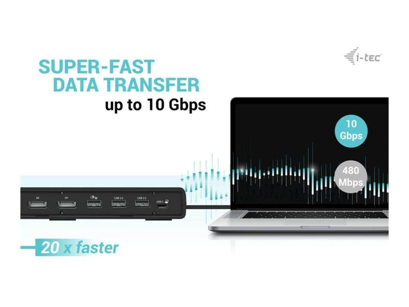 I-Tec - docking station - USB-C / USB4 / Thunderbolt 3 / Thunderbolt 4 - HDMI 2 x DP++ - GigE