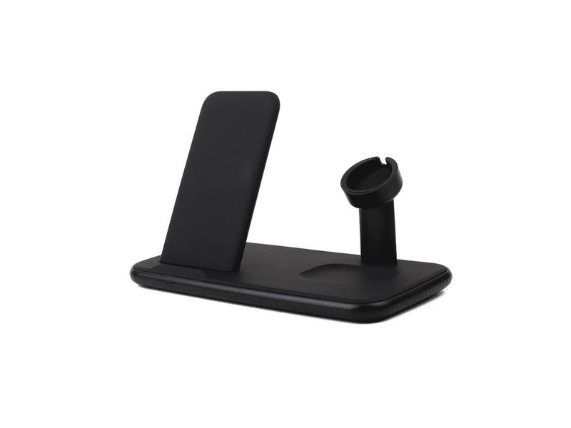 GEAR Wireless Tripple QI Charger USB-C Port 20W tot. Black Mobile/Watch/Airpods
