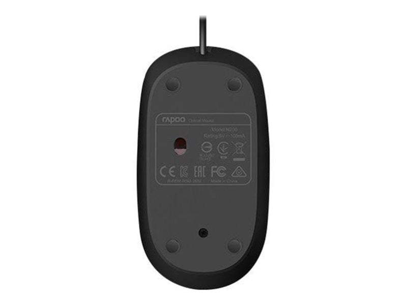 RAPOO N200 - Maus (Schwarz)
