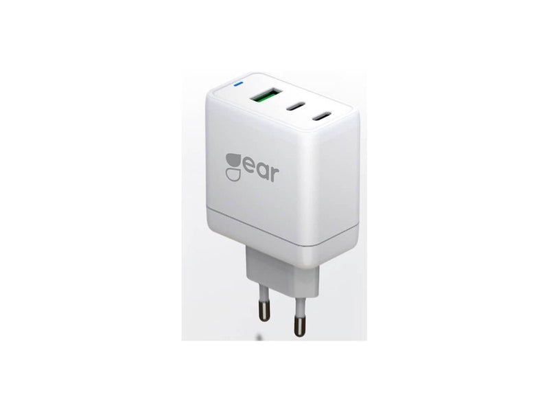 GEAR Charger GAN 220V 2xUSB-C + 1xUSB-A PD/PPS 65W White