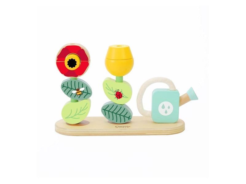 Classic World Wooden Stacking Puzzle Flower Garden 11 pcs