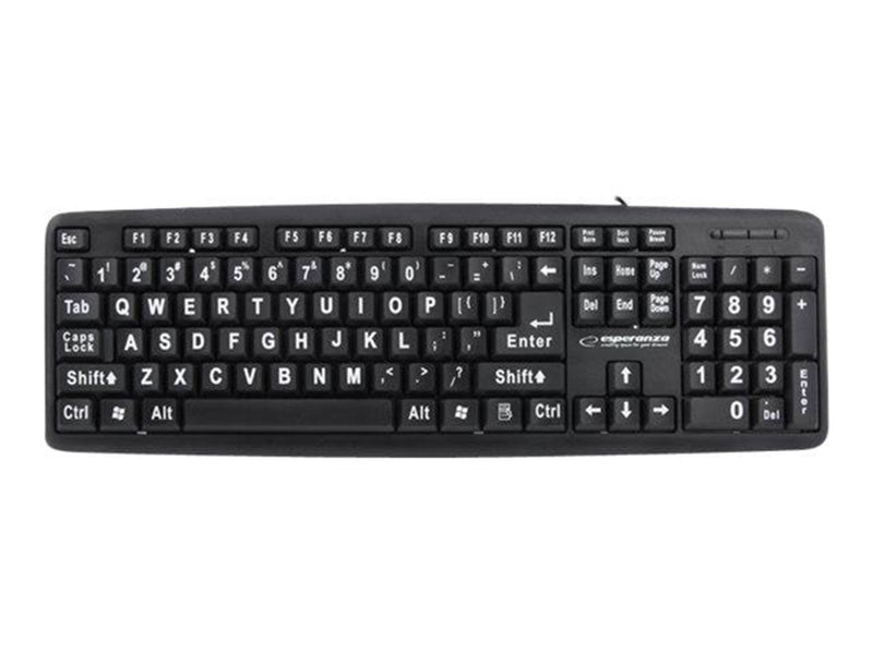 Esperanza USB KEYBOARD WITH CAPITAL LETTERS FLORIDA - Tastaturen - Schwarz