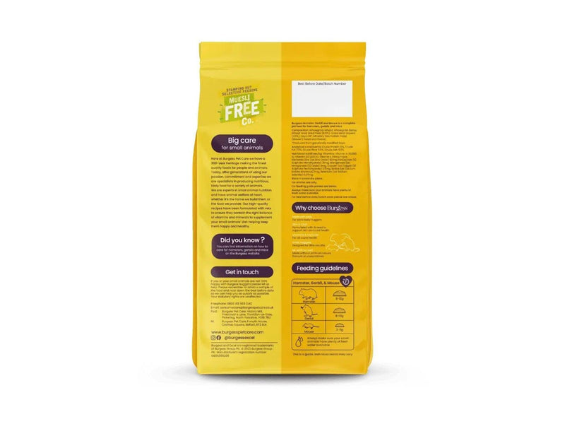 Burgess Hamster Gerbil & Mouse Nuggets 750g