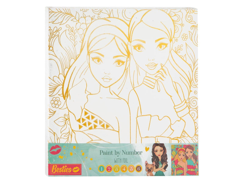 Besties Canvas Painting by Numbers 30x30cm (Assorted)