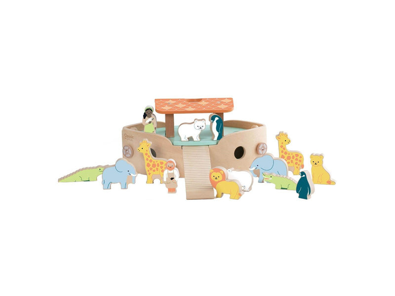 Classic World Wooden Noah's Ark Boat Building Set with Animals 16dlg.