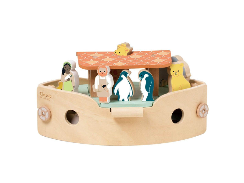 Classic World Wooden Noah's Ark Boat Building Set with Animals 16dlg.