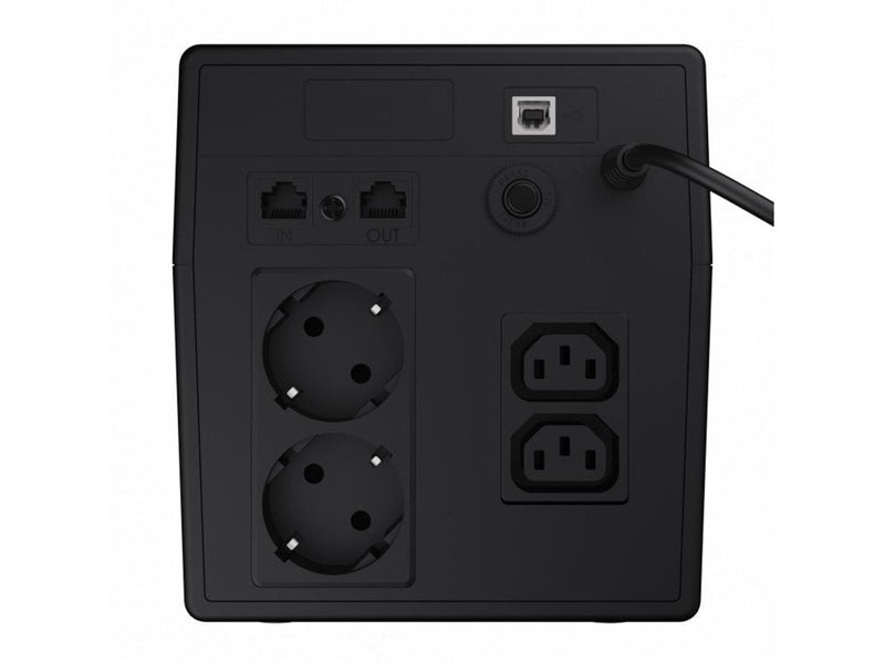 Green Cell UPS 1000VA / 600W with LCD Display Outputs: 2x Schuko 2x IEC Sockets