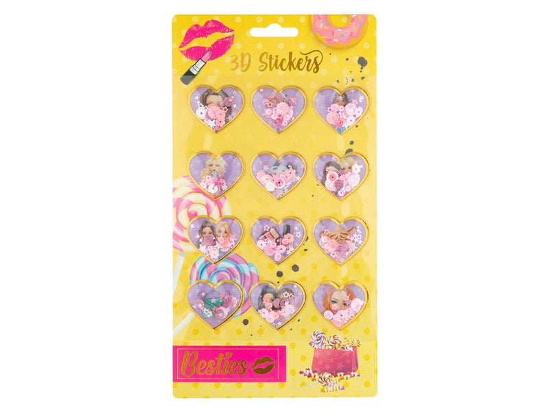 Besties 3D sticker sheet 12pcs. (Assorted)