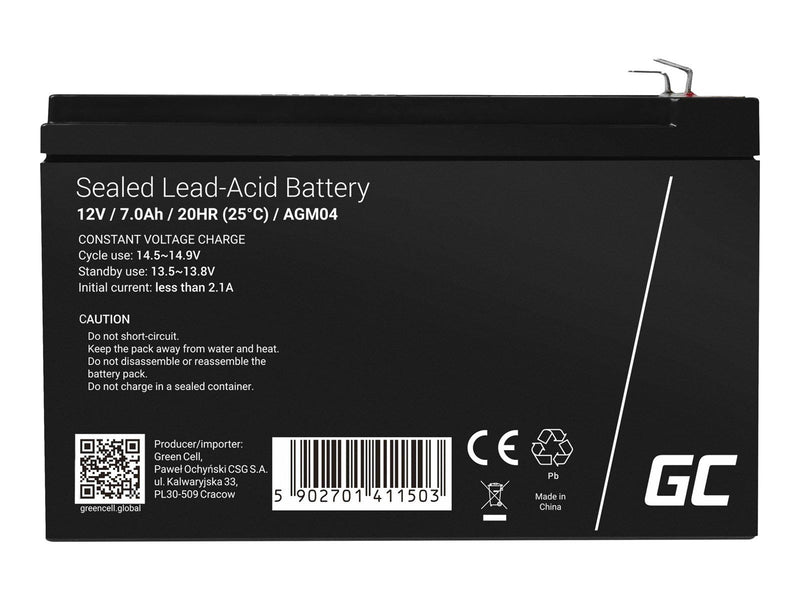 Green Cell AGM04 AGM 12V/7Ah Gel Deep Cycle