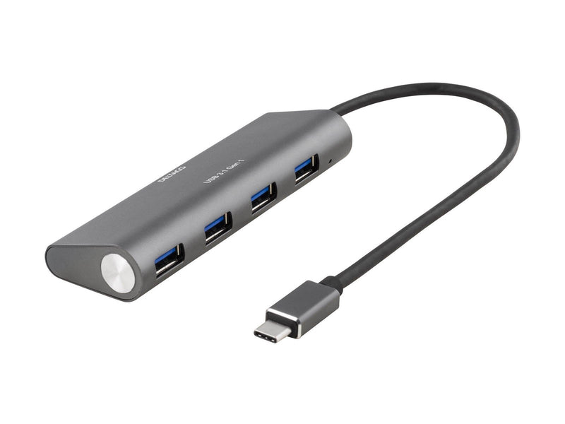 Deltaco USBC-1207 - hub - 4 ports USB-Hubs - 4 - Schwarz
