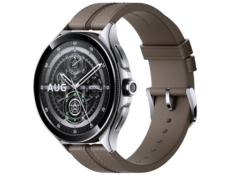 Xiaomi Watch 2 Pro LTE - Silver Case with Brown Leather Strap