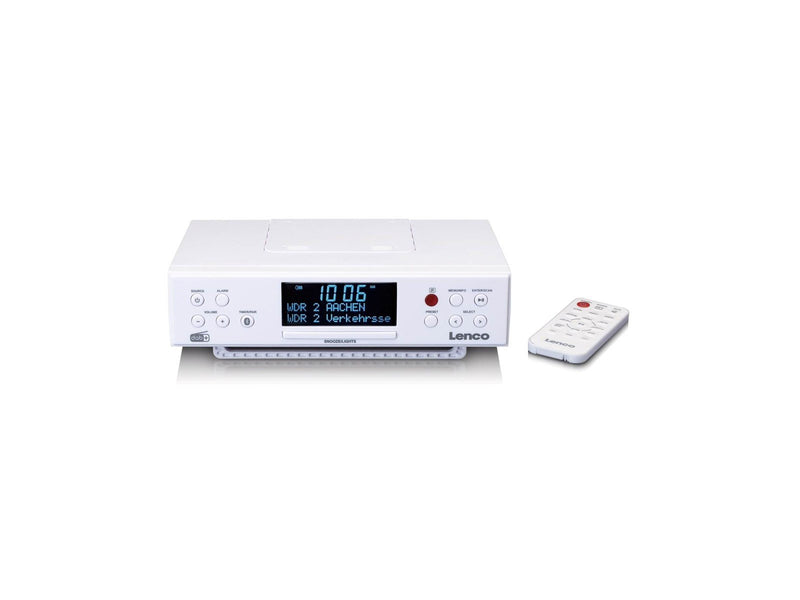 Lenco KCR-190WH - DAB+/FM Kitchen Radio with Bluetooth® LED Lighting and Timer - DAB+ radio - White