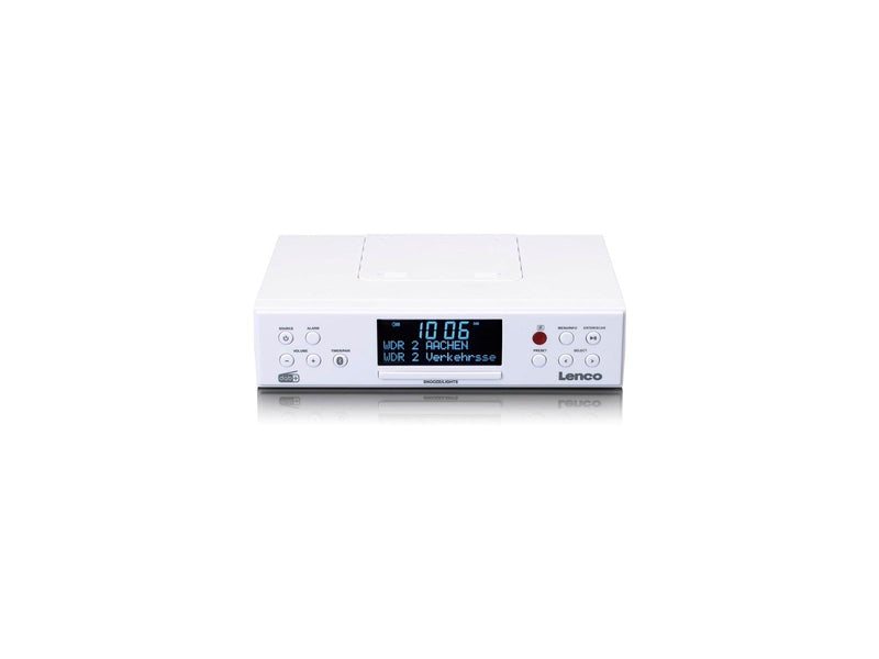Lenco KCR-190WH - DAB+/FM Kitchen Radio with Bluetooth® LED Lighting and Timer - DAB+ radio - White