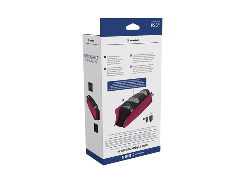 Snakebyte Twin Charge - Red - Wired - Sony PlayStation 5