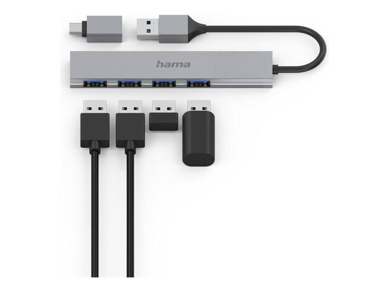 Hama 00200141 interface hub USB-Hubs - USB 3.1 - 4 - Grau