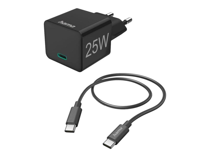 Hama power adapter - 24 pin USB-C - 25 Watt - with USB-C cable (1m)