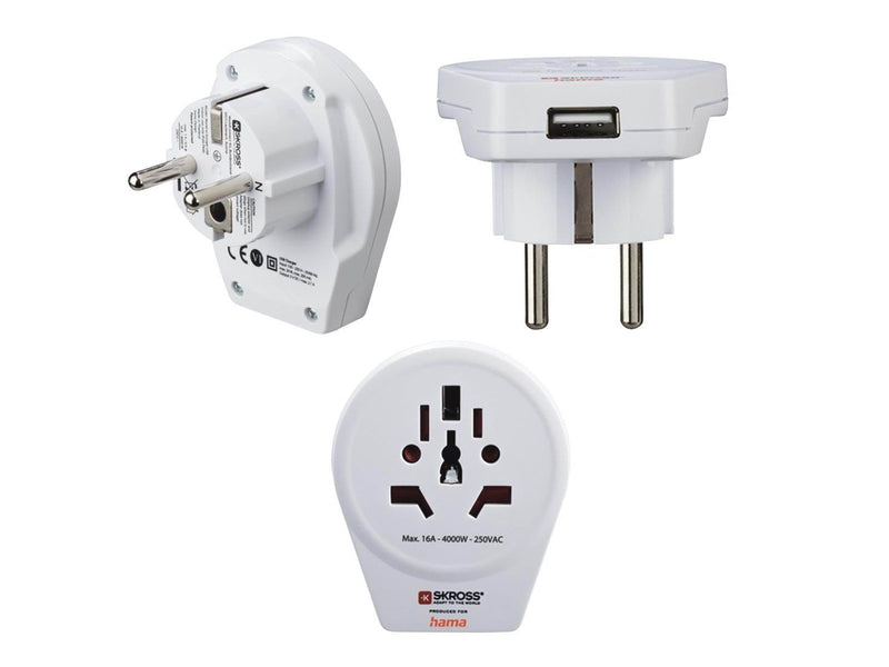 Hama World to Europe USB power plug adapter