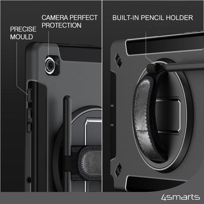 4smarts Rugged Case Grip für Samsung Galaxy Tab S9 FE / S9 / S8 / S7 schwarz