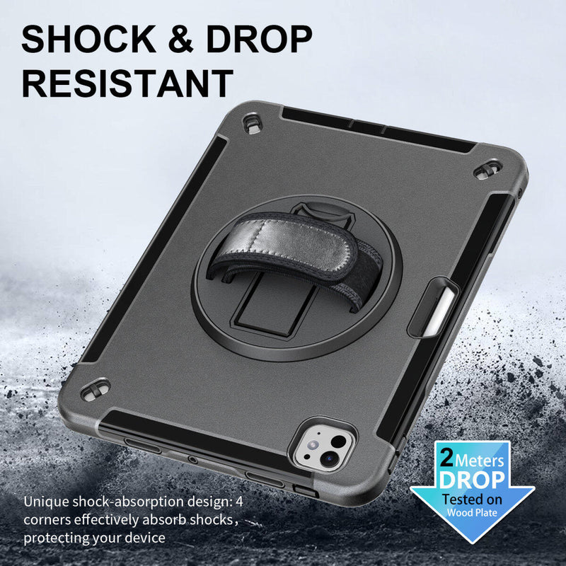 4smarts Rugged Case Grip für Apple iPad Pro 11' (M4, 2024) schwarz