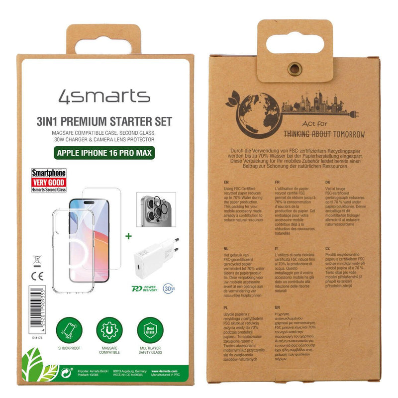 4smarts 3in1 Premium Starter Set für Apple iPhone 16 Pro Max MagSafe-kompatibel
