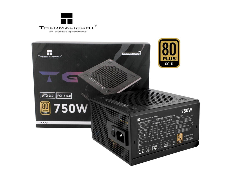 Thermalright TG S (Non-Modular) schwarz - Netzteile - 750 Watt - 120 mm - ATX 3.0 - 80 Plus Gold zertifiziert