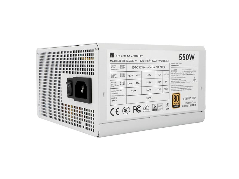 Thermalright TG S (Non-Modular) Weiß mit RGB LED-Beleuchtung - Netzteile - 550 Watt - 120 mm - ATX 3.0 - 80 Plus Gold zertifizie