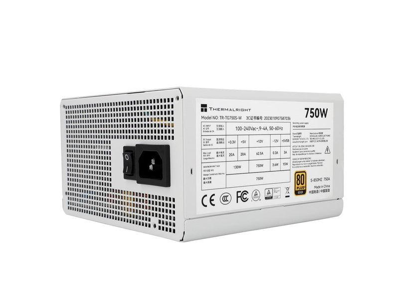Thermalright TG S (Non-Modular) Weiß mit RGB LED-Beleuchtung - Netzteile - 750 Watt - 120 mm - ATX 3.0 - 80 Plus Gold zertifizie
