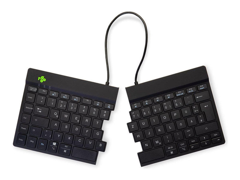 R-Go Tools R-Go Split Break - keyboard - with integrated break indicator - QWERTZ - German - black - Tastaturen - Deutsch - Schw