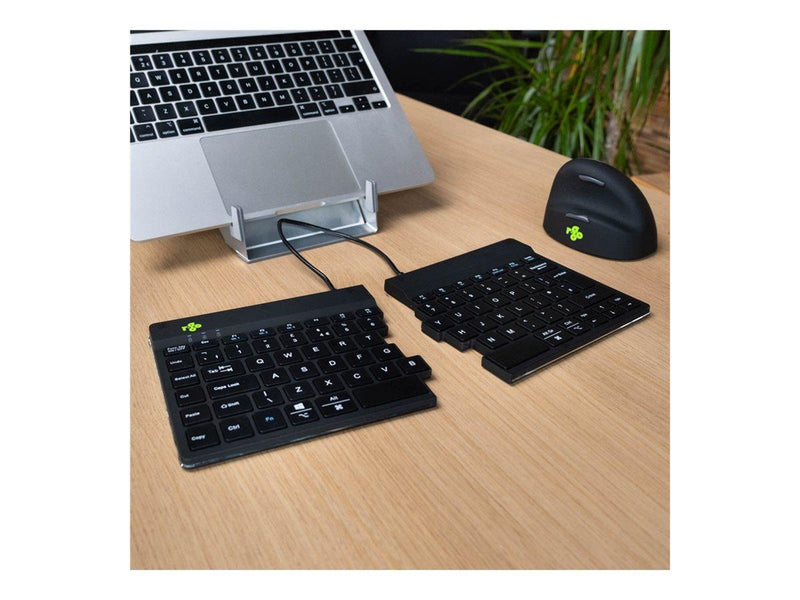 R-Go Tools R-Go Split Break - keyboard - with integrated break indicator - QWERTZ - German - black - Tastaturen - Deutsch - Schw