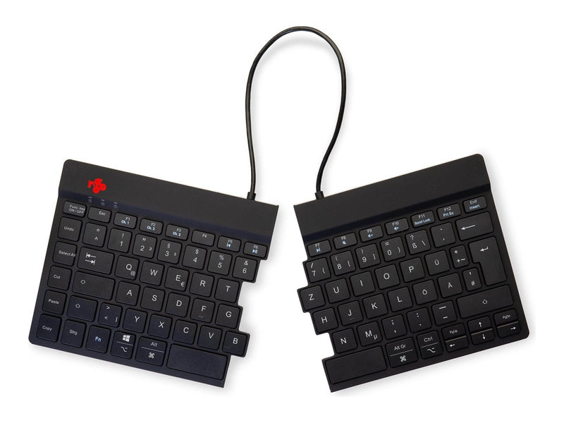 R-Go Tools R-Go Split Break - keyboard - with integrated break indicator - QWERTZ - German - black - Tastaturen - Deutsch - Schw