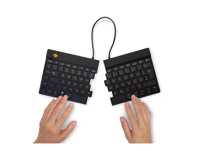R-Go Tools R-Go Split Break - keyboard - with integrated break indicator - QWERTZ - German - black - Tastaturen - Deutsch - Schw