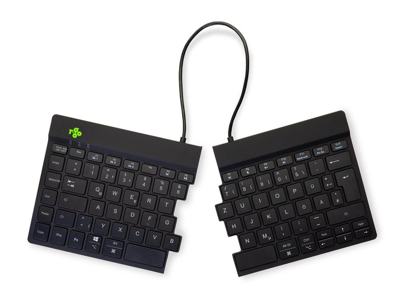 R-Go Tools R-Go Split Break - keyboard - with integrated break indicator - QWERTZ - German - black - Tastaturen - Deutsch - Schw