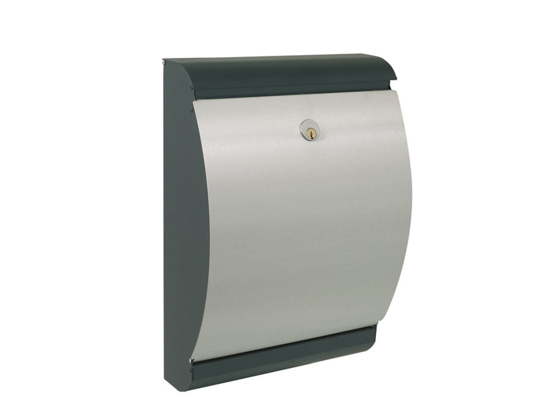 MEFA Puffin 300 Briefkasten mit Ruko-Schloss, Schwarz/Edelstahl
