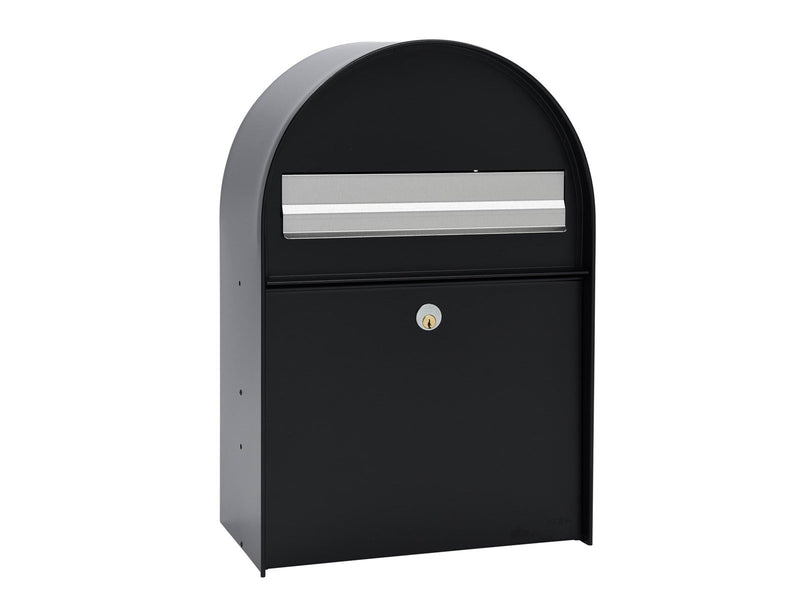MEFA Amber 400 Briefkasten mit  Ruko-Schloss, Schwarz/Edelstahl