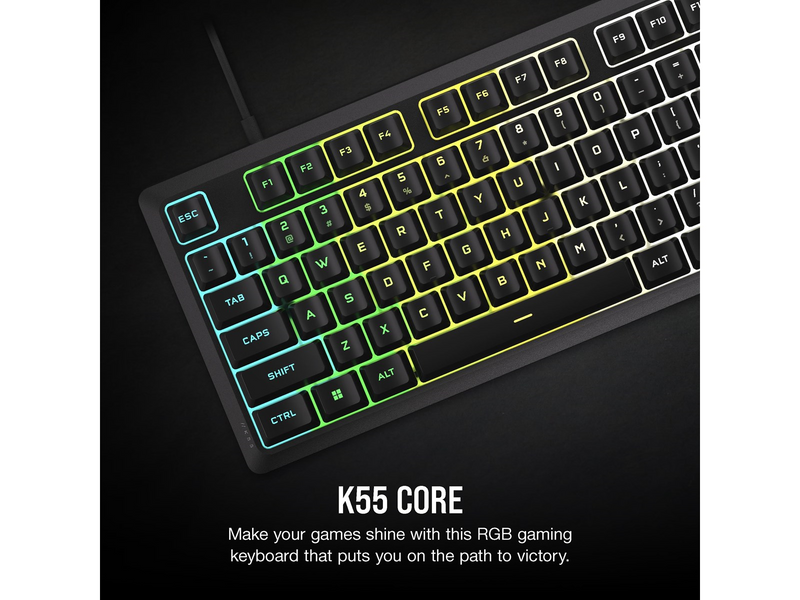 Corsair K55 CORE RGB - Gaming Tastaturen - Englisch - US - Schwarz