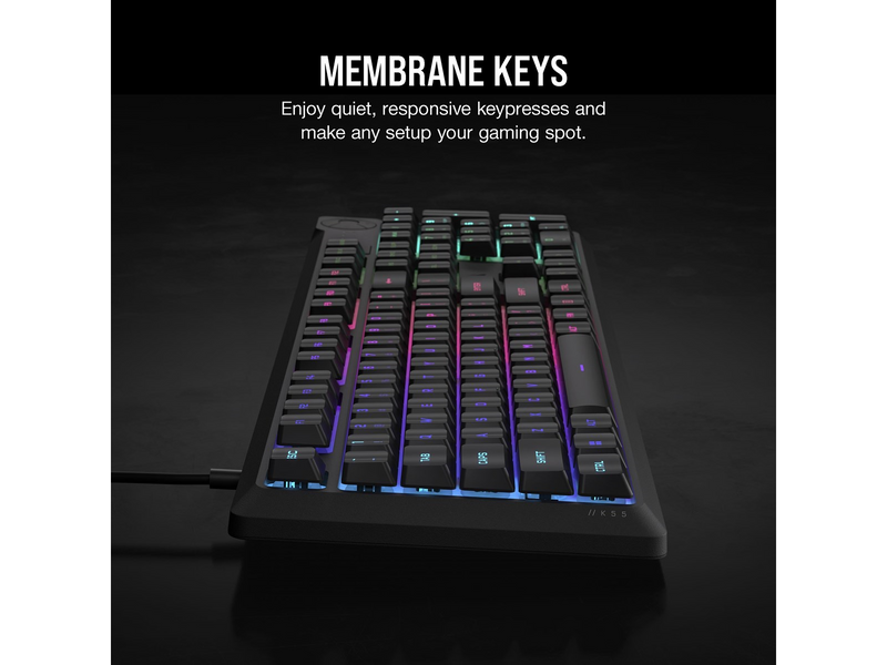 Corsair K55 CORE RGB - Gaming Tastaturen - Englisch - US - Schwarz