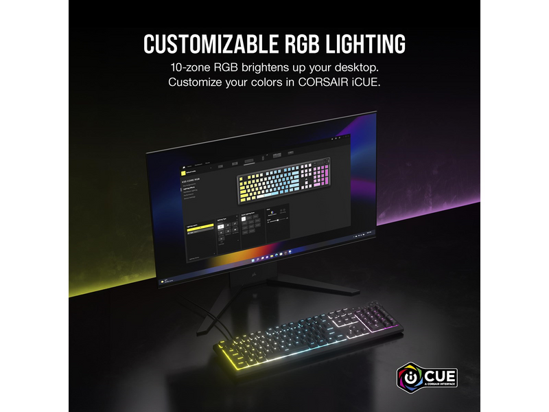 Corsair K55 CORE RGB - Gaming Tastaturen - Englisch - US - Schwarz