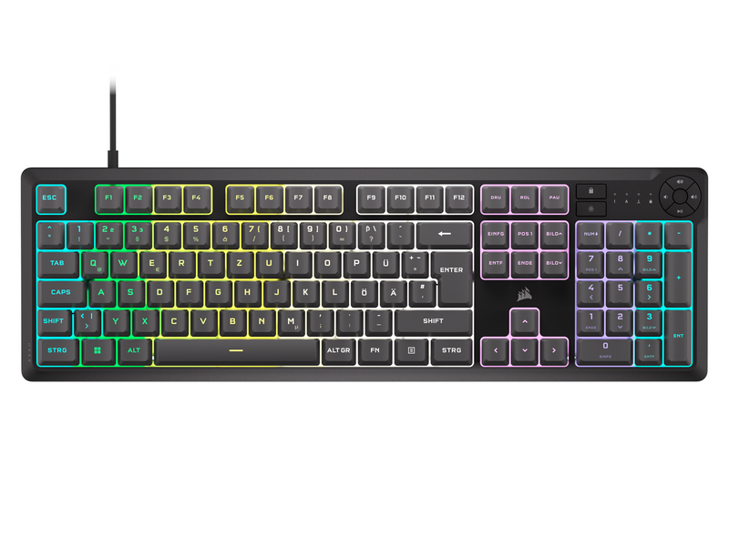 Corsair K55 CORE RGB - Gaming Tastaturen - Deutsch - Grau