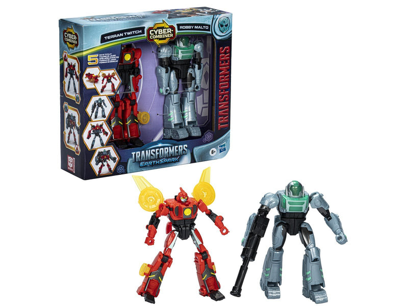 Transformers EarthSpark Cyber-Combiner Terran Twitch and Robby Malto 12.5 cm