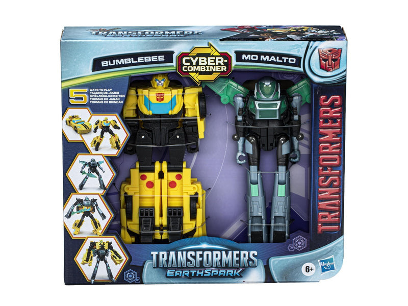 Transformers EarthSpark Cyber-Combiner Bumblebee and Mo Malto Action Figure Set - 2-Pack