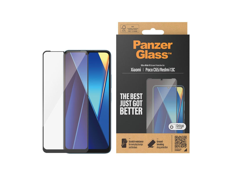 PanzerGlass Screen Protector Xiaomi Redmi 13C | Ultra-Wide Fit