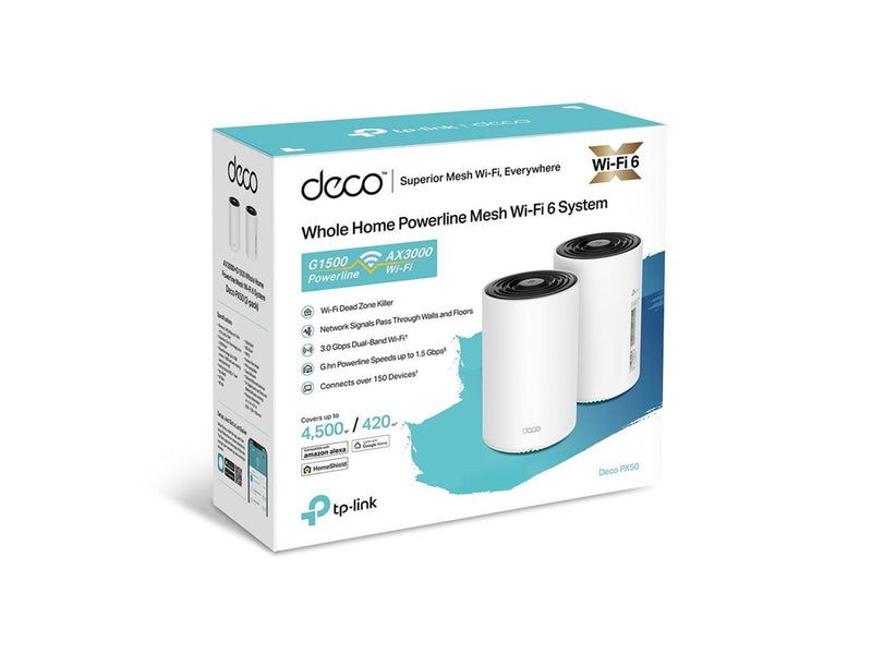 TP-Link Deco PX50 AX3000 + G1500 Whole Home Powerline Mesh WiFi 6 System - Wi-Fi 6