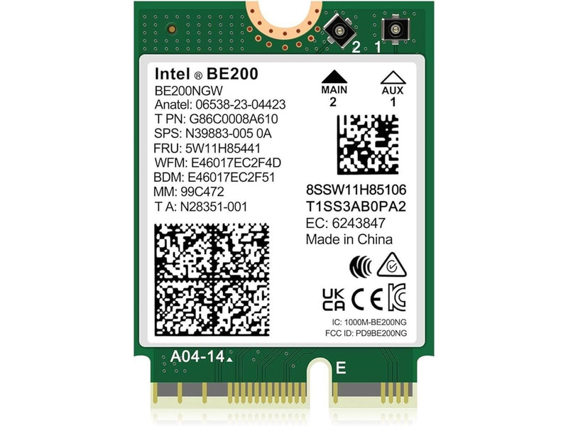 Intel BE200 Wi-Fi 7 2x2 + BT 5.4 / M.2 2230 / With vPro